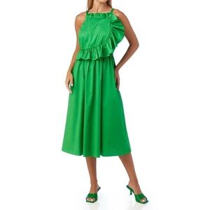 CROSBY by Mollie Burch Genevieve Green Ruffle Dress